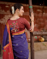 Women’s Chandrakor Khann Paithani Blue Saree